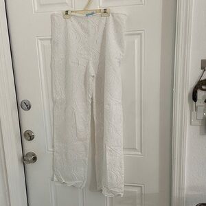 White Eyelet cotton Pants